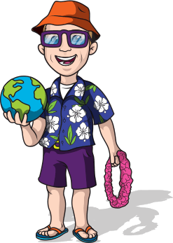 Animation of Dr. Ryne Paulson wearing a Hawaiian shirt