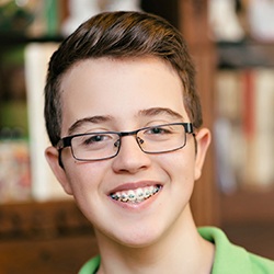 Teen boy with braces