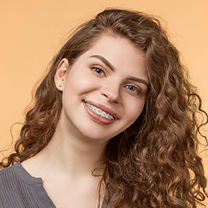 Teen girl with braces