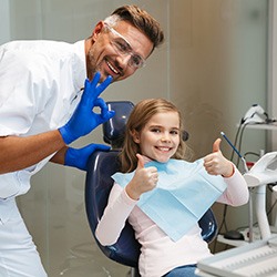 Child smiling at the dentist