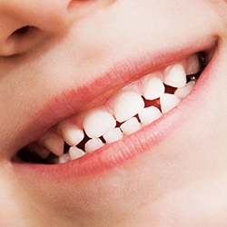 Closeup of child's healthy smile