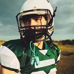 Football player with sportsguard in Casper