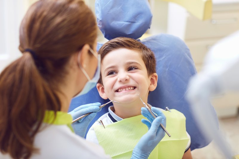 A child receiving children's dentistry
